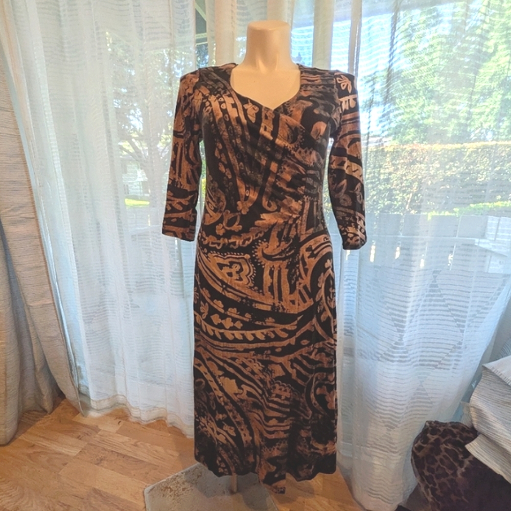 Soft Surroundings Batik Style Print Dress - M